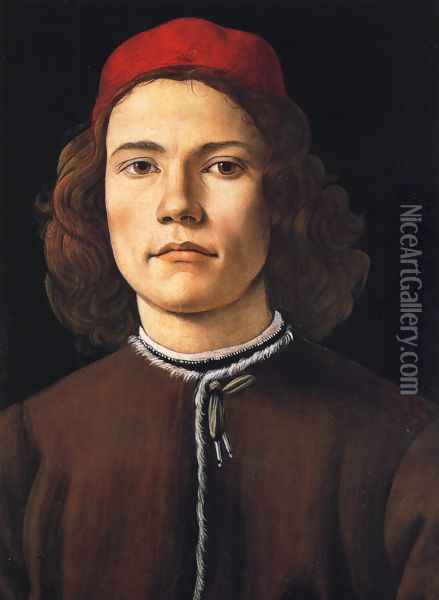 Portrait of a Young Man Oil Painting - Sandro Botticelli
