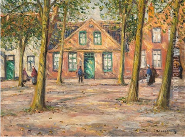 Marktplatz Von Norden Oil Painting - Helmuth Liesegang