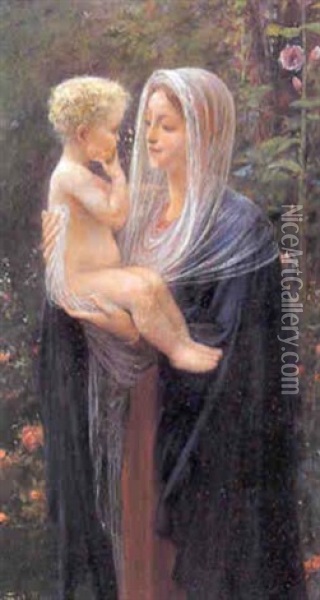 Maternidad Oil Painting - Lionel Noel Royer