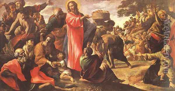 Miracle of the Bread and Fish 1620-23 Oil Painting - Giovanni Lanfranco