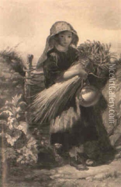 The Harvest Girl Oil Painting - Walter Goodall