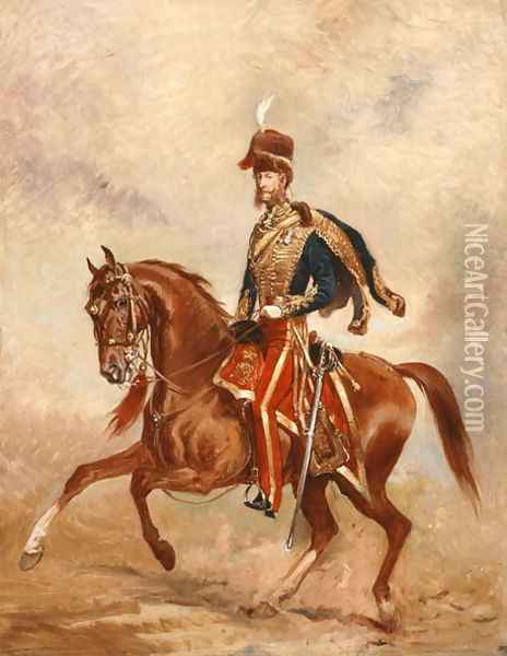 Lieutenant Colonel James Thomas Brudenell 1797-1868 7th Earl of Cardigan, c.1854 Oil Painting - Alfred F. De Prades