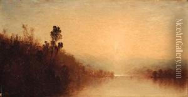 View Of Lake George Oil Painting - John Frederick Kensett