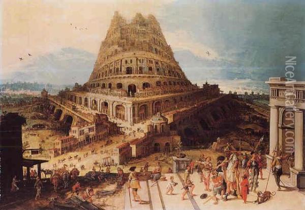 Tower Of Babel Oil Painting - Hendrick van Cleve