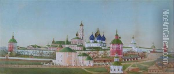 The Holy Trinity Lavra St Sergius Monastery, Russia Oil Painting - Martin Anderson