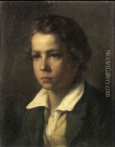 Portrait D'un Jeune Garcon Oil Painting - Pierre-Paul Prud'hon