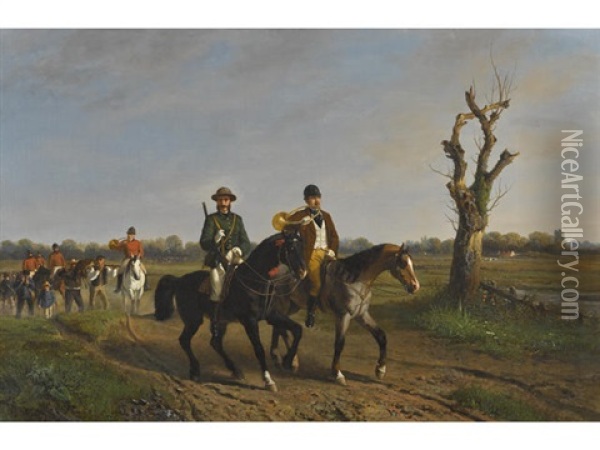 Return From The Hunt Oil Painting - Paul Van Der Vin