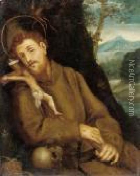 San Francesco In Meditazione Oil Painting - Annibale Carracci