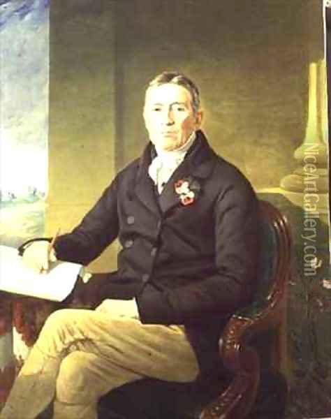 Portrait of John Burton of Clapton Oil Painting - W. Denny