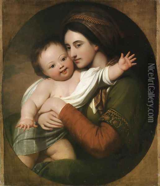 Mrs. Benjamin West and Her Son Raphael Oil Painting - Benjamin West