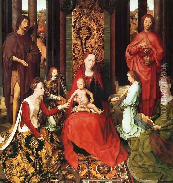 Marriage Of St Catherine Oil Painting - Hans Memling