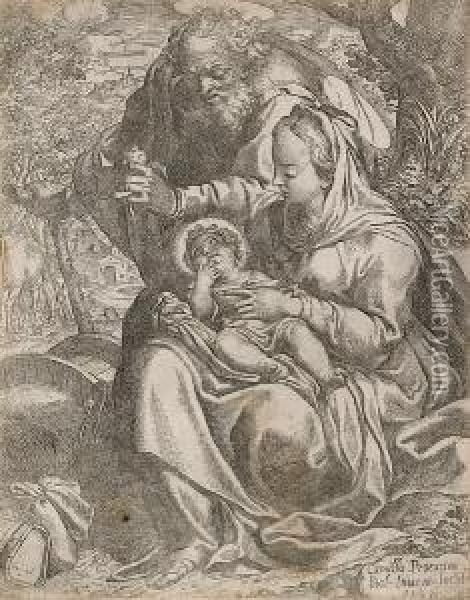 The Rest On The Flight Into Egypt Oil Painting - Camillo Procaccini