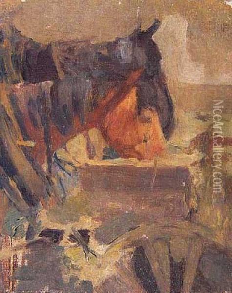 Konie, Ok. 1902 Oil Painting - Witold Wojtkiewicz