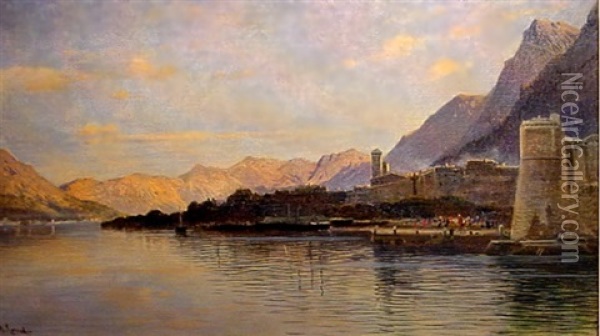Fortress On The Coast Oil Painting - Hermann David Salomon Corrodi