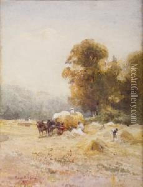 A Sunny Cornfield Oil Painting - Rose Barton
