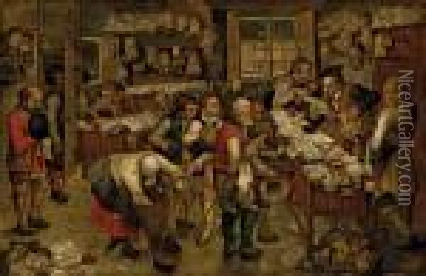 Le Paiement De La Dime Oil Painting - Pieter The Younger Brueghel