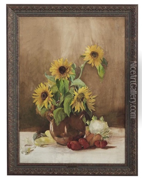 Sunflowers Oil Painting - Prinz Leopold von Hohenzollern