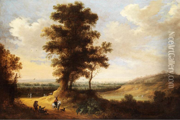 Landschaft Mit Figurenstaffage Oil Painting - Johannes Pietersz. Schoeff