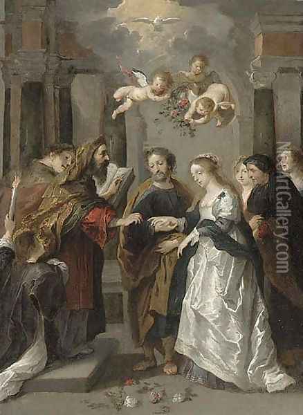 The Marriage Of The Virgin Oil Painting - Willem van, the Elder Herp