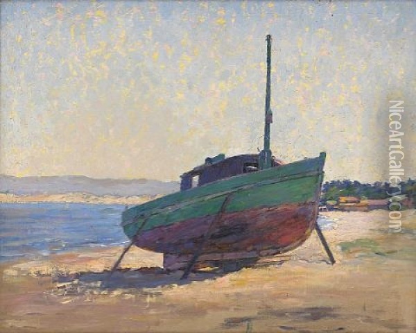 A Boat In For Repairs Oil Painting - M. Evelyn McCormick