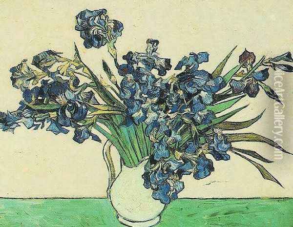 Vase With Irises Oil Painting - Vincent Van Gogh