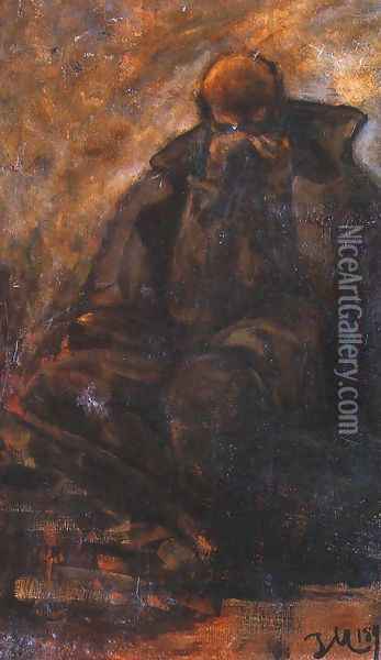 Study of an Old Man Oil Painting - Jacek Malczewski