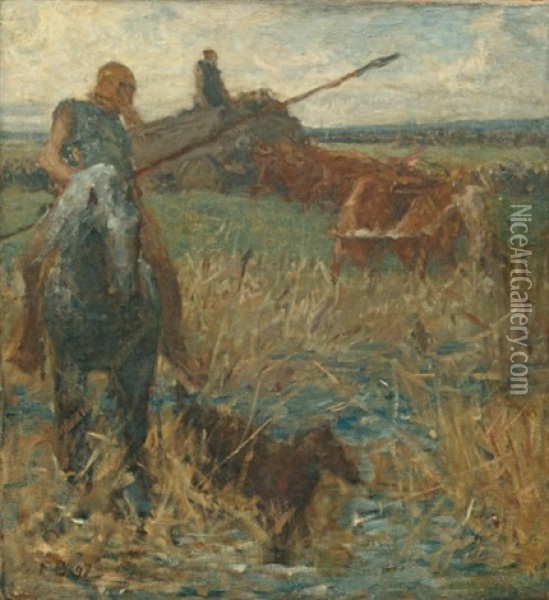 Cavalier A La Lance Oil Painting - Fernand Cormon