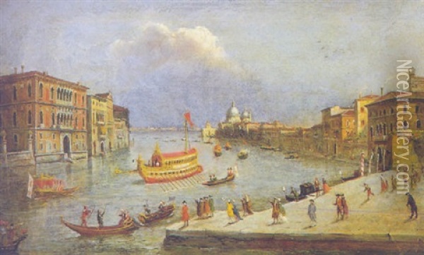 Il Bucintoro Nel Canal Grande Oil Painting - Giacomo Guardi