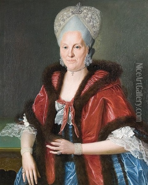 Damenbildnis Oil Painting - Johann Daniel Bager