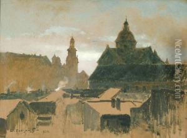 Widok Na Wawel Oil Painting - Stanislaw Ignacy Fabijanski Poraj