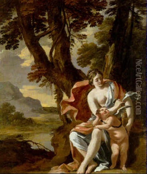 Venus Et L'amour Oil Painting - Michel Dorigny