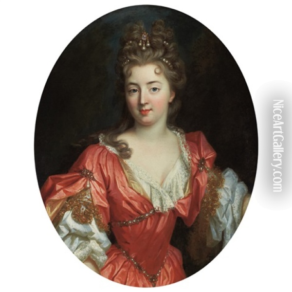 Portrait Of A Lady, Said To Be Comtesse De Valeroy Oil Painting - Pierre Mignard the Elder