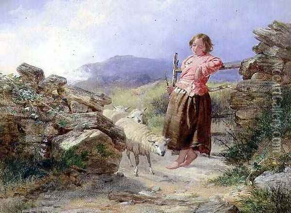 The Little Shepherdess Oil Painting - Isaac Henzell