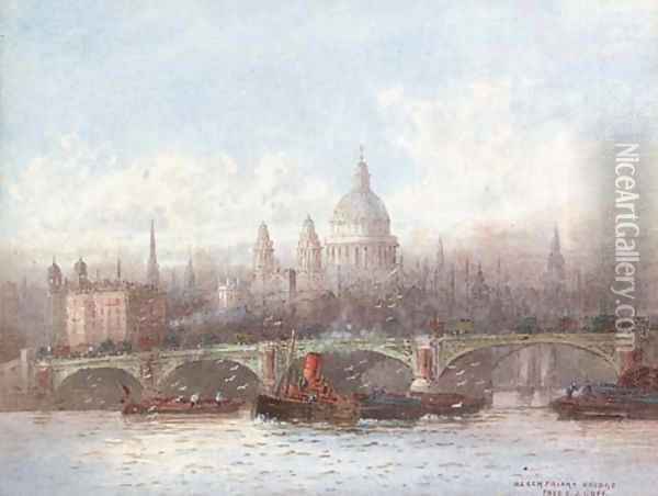 Blackfriars Bridge Oil Painting - Frederick E.J. Goff