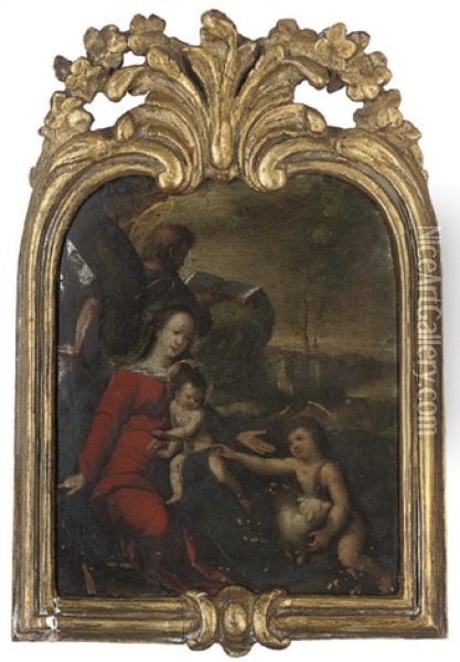 The Holy Family With The Infant Saint John The Baptist Oil Painting - Hans Rottenhammer the Elder
