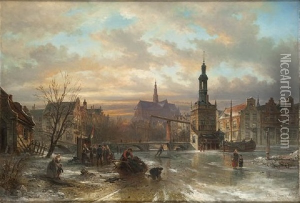 Widok Miasta Oil Painting - Elias Pieter van Bommel