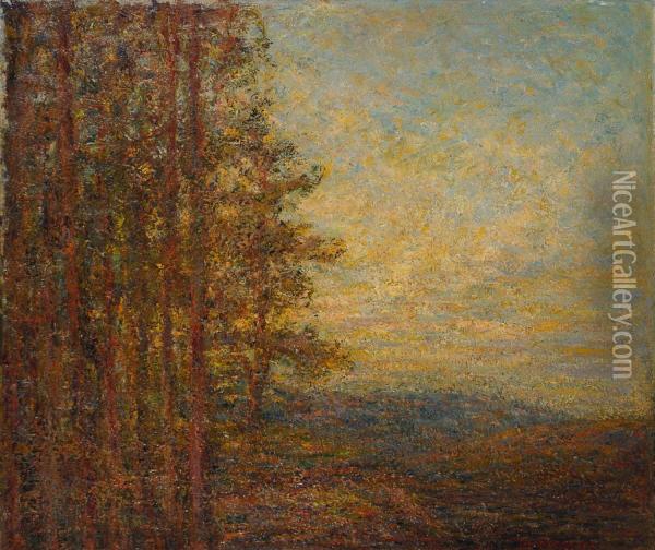Landschaft Mit Baumen Oil Painting - Josef Futterer