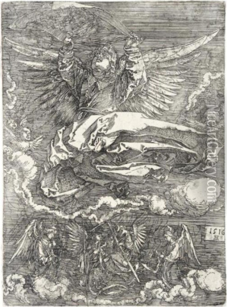 The Sudarium Held By One Angel Oil Painting - Albrecht Durer