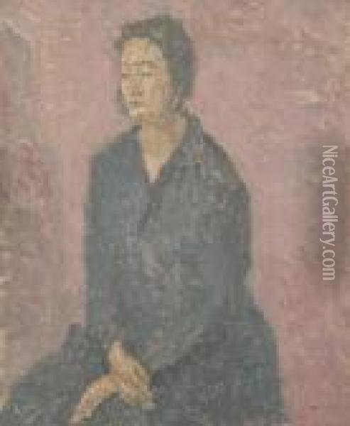 Woman With Hands Crossed Oil Painting - Gwendolen John
