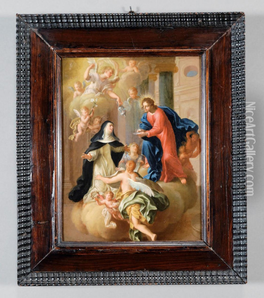La Comunione Di Santa Caterina Da Siena Oil Painting - Giovanni Andrea Carlone