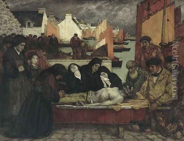 Au pays de la mer, (Les victimes de la mer) 1908-09 Oil Painting - Charles Cottet