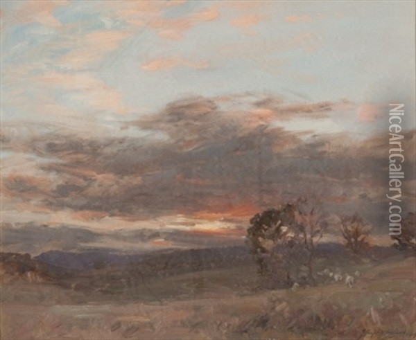 Stormy Sunset, Aberfoyle Oil Painting - John Campbell Mitchell