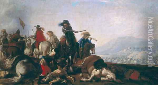 After the Battle Oil Painting - Bernadino Bergognone