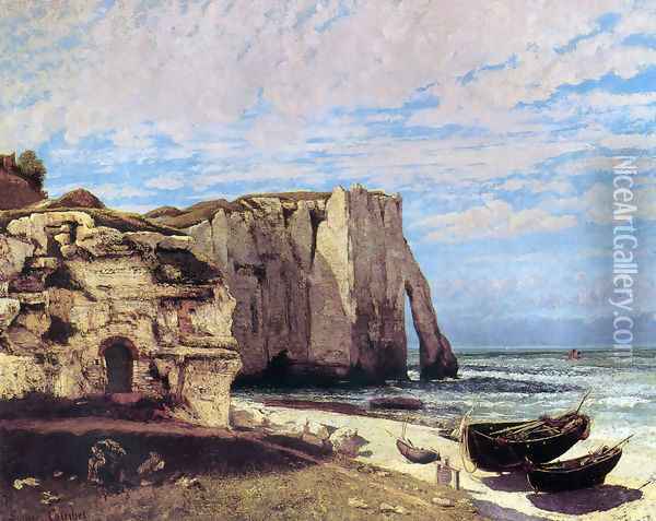 The Cliffs of Étretat After the Storm Oil Painting - Gustave Courbet