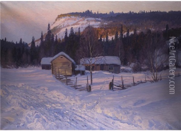 Winterlandschaft Oil Painting - Carl Brandt