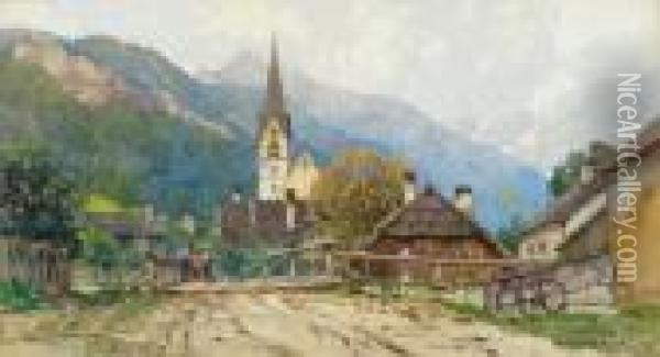 Obervellach Nella Valle Molltal Oil Painting - Fritz Lach
