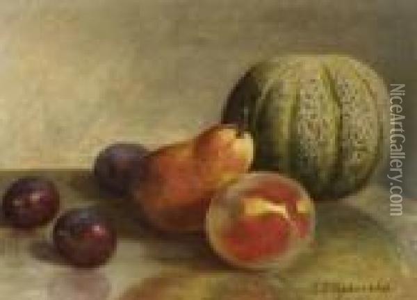 Still Life With Fruit Oil Painting - Arnoud Wydeveld