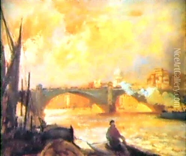 London Bridge Oil Painting - Jacques-Emile Blanche
