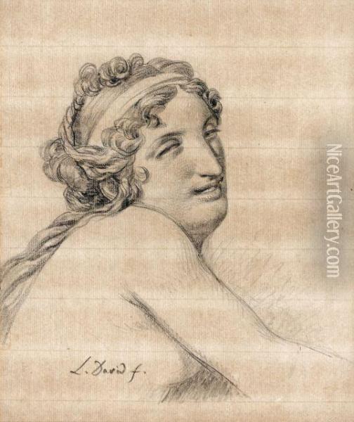 Etude De Femme En Buste De Trois-quarts Oil Painting - Jacques Louis David