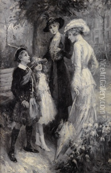 Donald Took A Quick Step Forward. `are You Her Mother?' He Asked Eagerly Oil Painting - Frederick Coffay Yohn